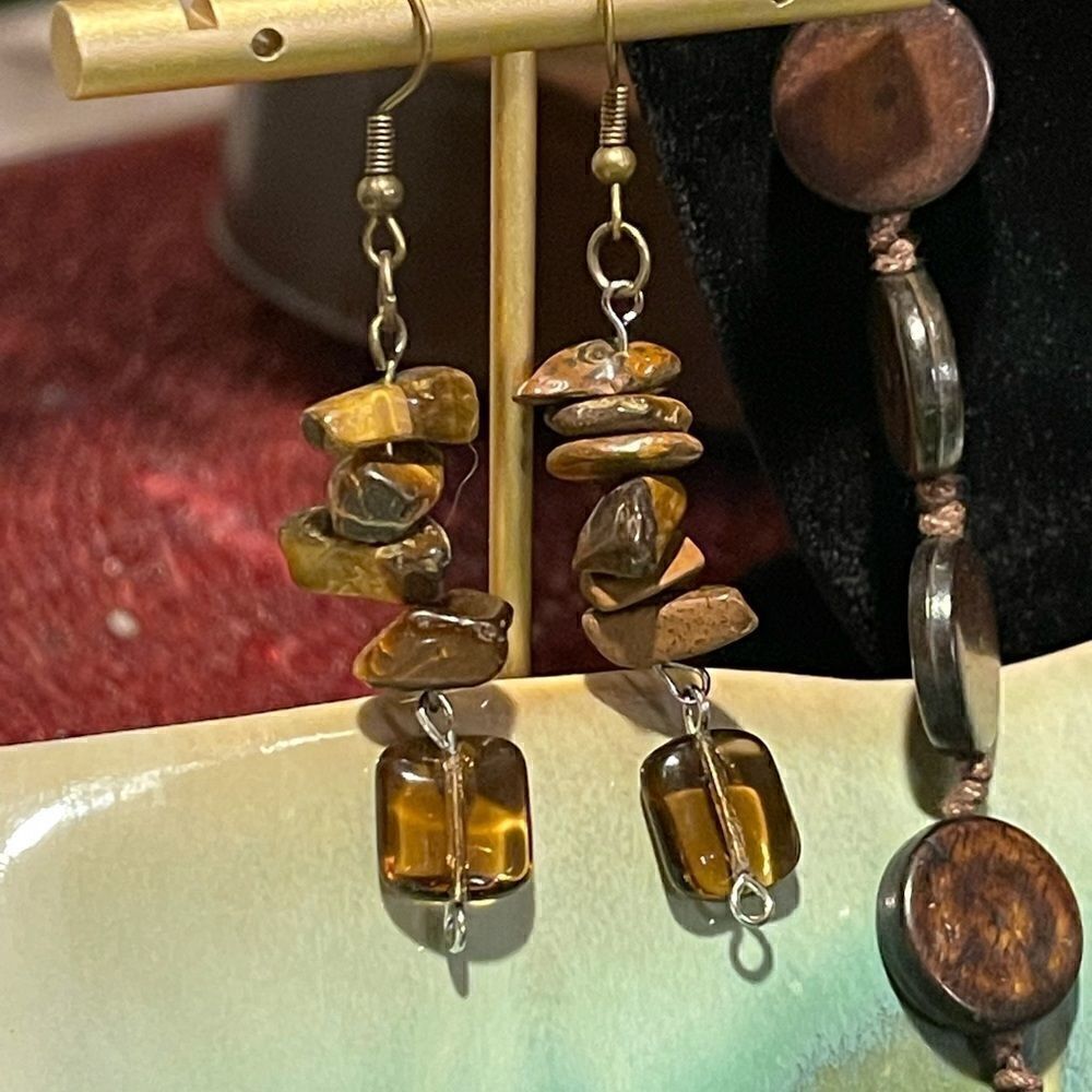 Browns Glass Disc & Chip Necklace Set - Picture 5 of 5